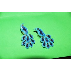 QUILLING PEACOCK EARRINGS(BLUE)