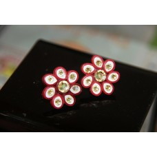 QUILLING EARSTUDS(RED N WHITE)